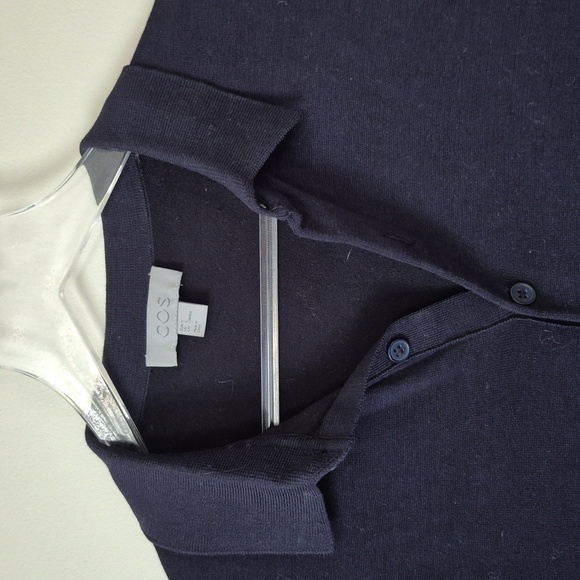 COS Blue Polo Shirt Classic Preppy Cotton Lightweight Knit Design, Size S - Picture 5 of 9